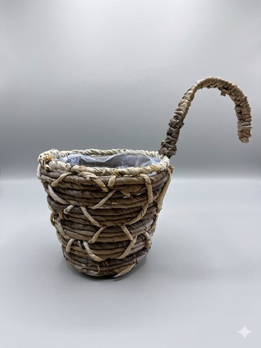 Vintage wicker planter - planter, basket