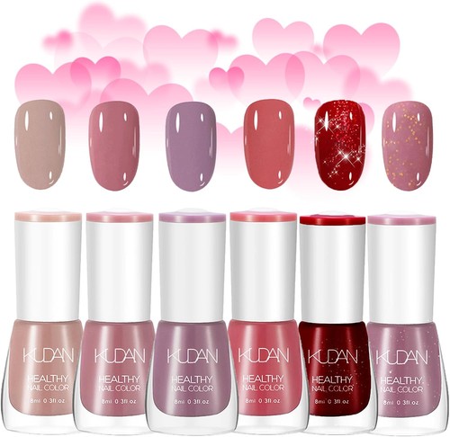 Pink nail polish set - nail, 6pcs