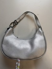 Topshop Silver Handbag with Silver Metal Detail in EXC