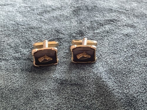 Art deco style horse cufflinks - art,