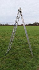 Aluminium Combination Ladder Foldable 2.5M To 4.5, 9 Step Multi-Purpose Folding
