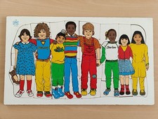 RARE Wooden Tray Puzzle Multicultural Childminder