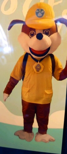 Dog paw builder mascot - mascot, animal