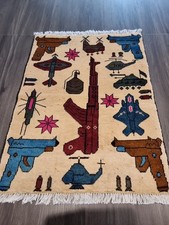 NEW Beautifully Handmade Afghan War Rug  81cm X 62cm