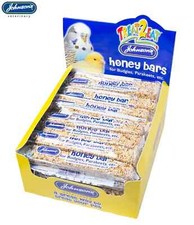 JOHNSONS BUDGIE PARAKEET HONEY & SEED BARS BIRD CAGE TREAT 10 x 35g