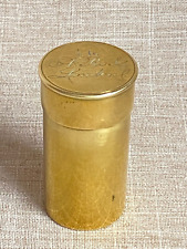 Antique c1840 Heavy Brass Cartridge Style Canister Case Box Inscribed Lid