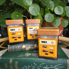 Vintage 1970's Robex Caleppio Italy Storage Jars X 3 Wood Style Lids Retro Mcm