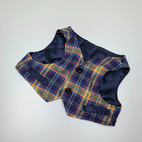Bear factory navy tartan plaid - factory,