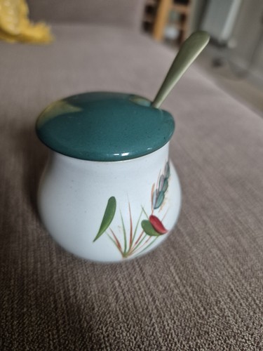 Denby greenwheat mustard pot - mustard, &