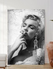 Marilyn Monroe Smoke Canvas Picture Framed Print Fine Art Paper Poster Wall Art