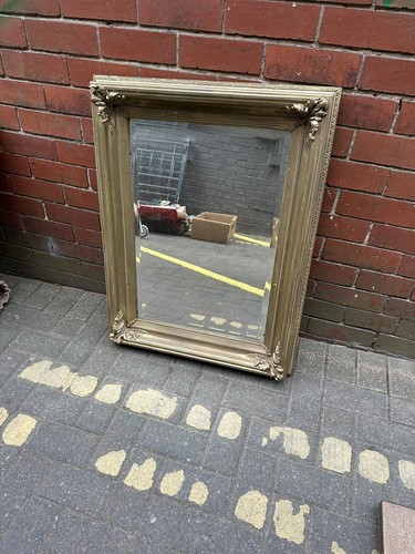 Vintage old wall mirror wood - mirror, &