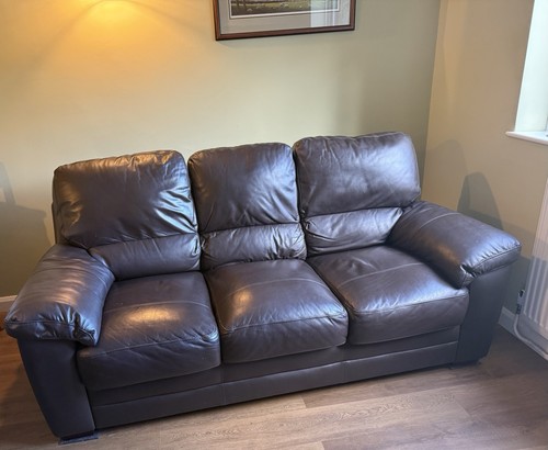 Dfs brown leather seater - brown, 3-seater
