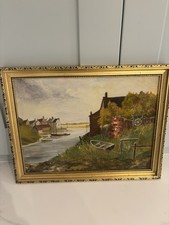 Lovely Vintage Oil On Canvas