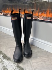 Hunter Black Rubber Wellington