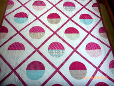 Vintage Hand Crafted/Stitched Quilt Circle Design 62" x 62"