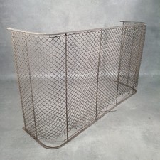 Antique 19th Century Nursery Spark Guard Brass Rim & Wire Mesh Fireplace Screen