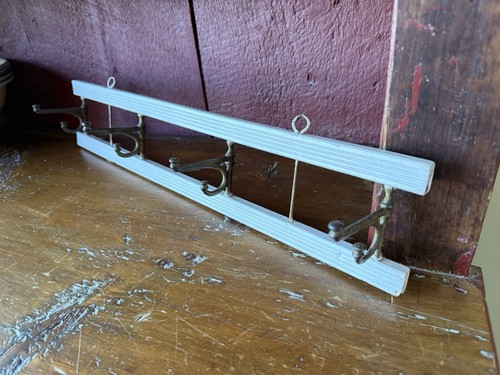 Antique wood hat coat rack - hat,