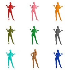 Unisex Zentai Suit Spandex Halloween Full Sleeve Costume Bodysuit Catsuit