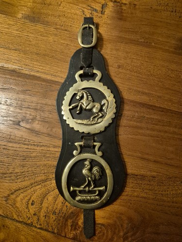 Vintage horse brass mounted - brass, on