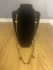Gold Tone Long Beaded Charm