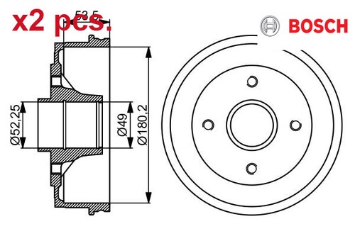 Pcs rear brake - x2,