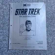 STAR TREK 25TH ANNIVERSARY PINBALL  DATA EAST MANUAL 780-5014-00 Rare Complete