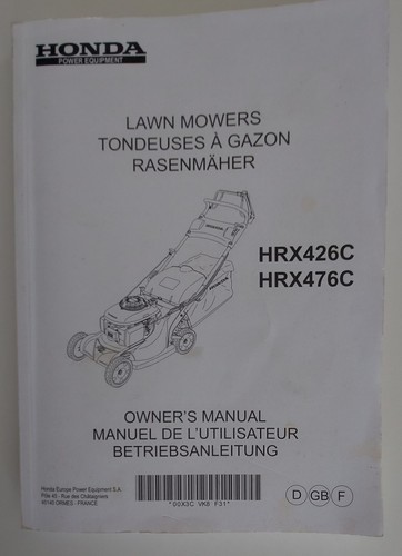 Honda lawnmower hrx426c - honda,