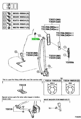 Genuine toyota seat belt - genuine,