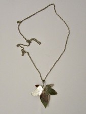 Silver Coloured large 2" Maple Leaf Pendant and 28" Necklace