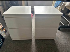 Ikea White Bedside Units Set of 2 Bedroom Furniture Bedside Table