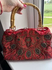 Vintage Red Beaded Evening Bag