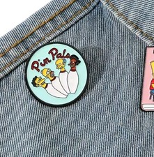 The Simpsons Pin Pals Metal Enamel Pin Badge Homer Simpson Moe Mr Burns Apu