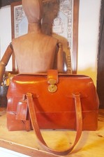 Superb Quality Vintage Chestnut Leather Gladstone Weekend Travel Luggage Bag