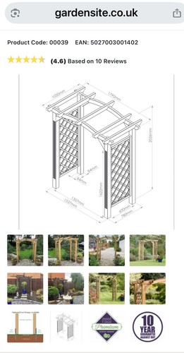 Wooden garden arch rose - wooden,