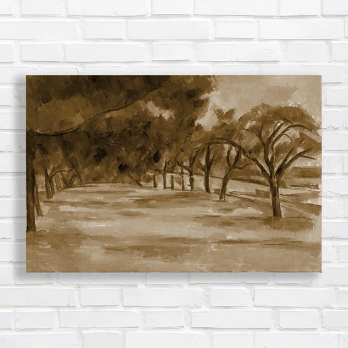 Rainy woodland landscape sepia - rainy,