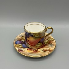 Antique Aynsley Orchard Gold Coffee Can & Saucer Duo, Signed Brunt/Jones