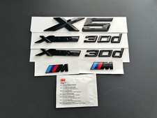 BMW X5 + 2X Xdrive 30d + 2X M Wing Badges In Gloss Black. FREE ALCOHOL WIPE