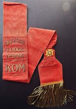 RAOB 3rd Degree Knight of Merit Ceremonial Sash Daffodil Lodge 6555 KOM Regalia