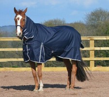 Turner Equestrian 50g Navy 600d Combo Neck Ripstop Horse Turnout Rugs 5'3"-7'0"