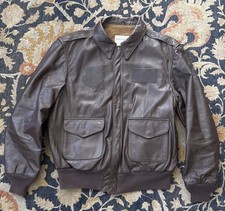 Bomber Flight Jacket A-2 Saddlery Cooper 44 L Brown Goatskin Leather USA 80’s
