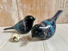 A pair of Poole Pottery Ceramic Birds Figurines Celestial Glaze Set New