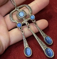 Vintage Celtic Moonstone Signed MIRACLE Pendant And Chain