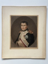 Antique Portrait Engraving of Emperor Napoleon Bonaparte in Uniform 1910