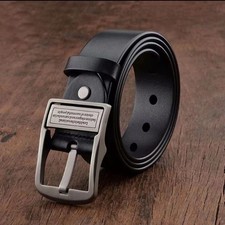 Mens Genuine Leather Belts Cowhide Belt Ratchet Waistband Metal Pin Buckle Dress