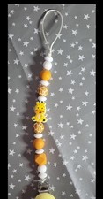 Yellow/orange Giraffe Dummy Teether Rattle Clip Baby New Gift Boy/girl