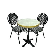 Black Paris Rattan Furniture, Paris Bistro Sets in Black, Cafe Tables & Chairs