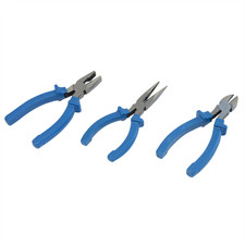 3Pc Pliers Cutting Set Combination Long Nose Side Cutter Soft Grip 160mm