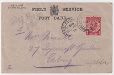 August 1914 Early WW1 Field Service Card France to West Ealing 'Dog Loose'