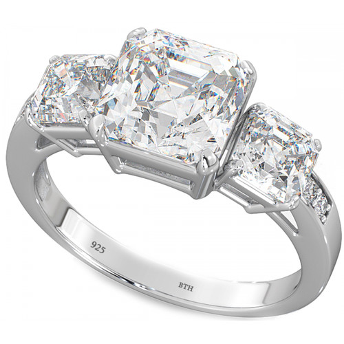 925 sterling silver asscher - 925,