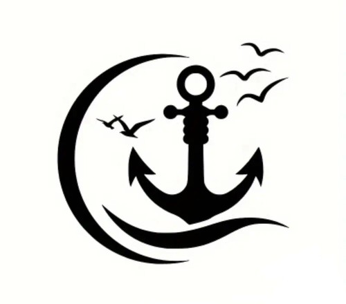 Anchor birds vinyl decal - anchor,